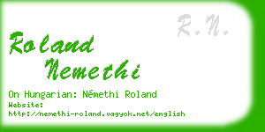 roland nemethi business card